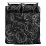 Black Rose Print Duvet Cover Bedding Set