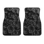 Black Rose Print Front Car Floor Mats