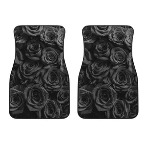 Black Rose Print Front Car Floor Mats