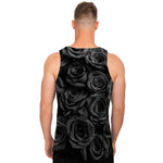 Black Rose Print Men's Tank Top