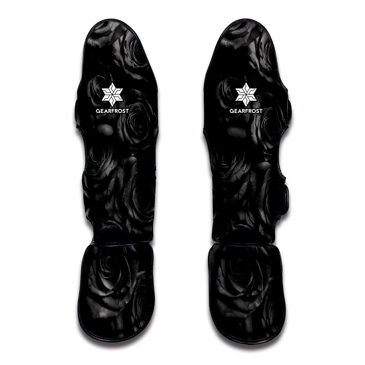 Black Rose Print Muay Thai Shin Guard