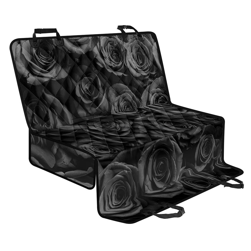 Black Rose Print Pet Car Back Seat Cover