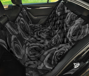 Black Rose Print Pet Car Back Seat Cover