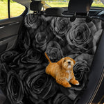 Black Rose Print Pet Car Back Seat Cover