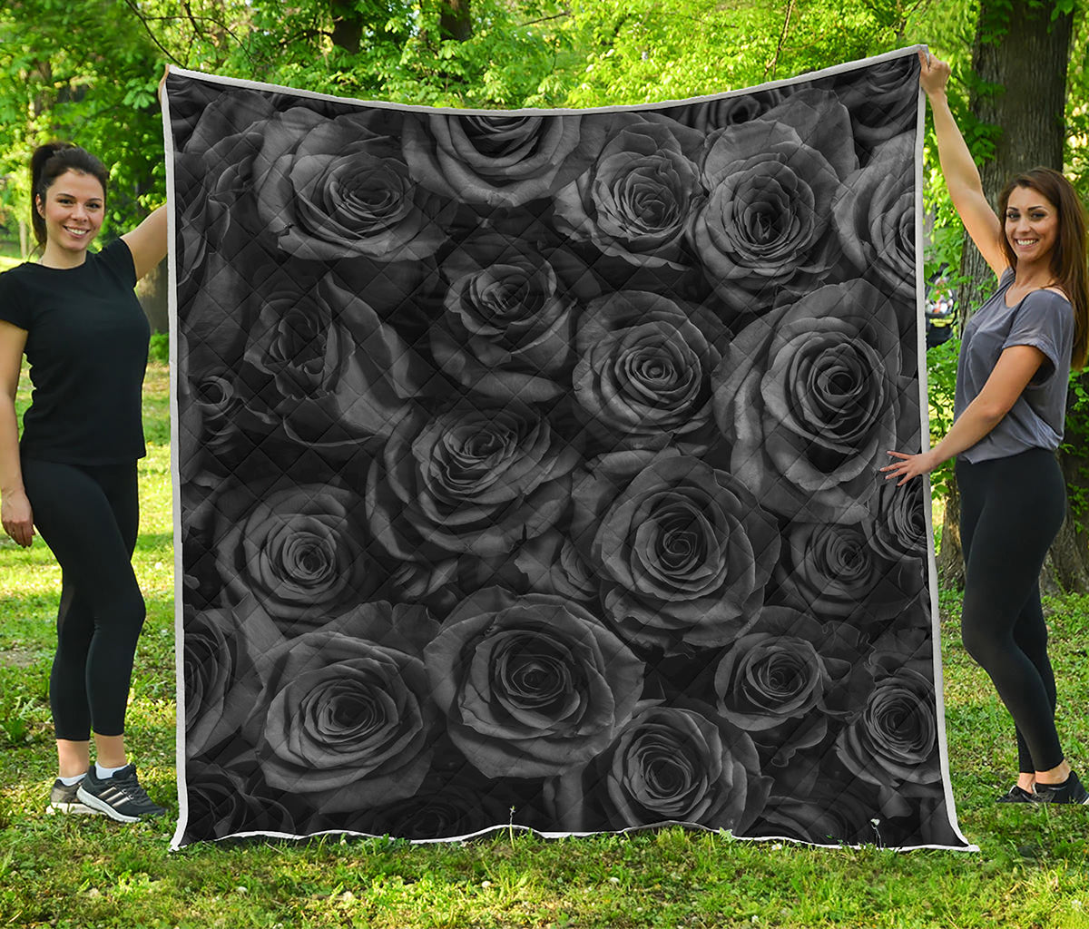 Black Rose Print Quilt