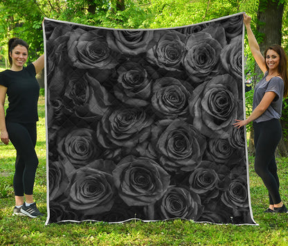 Black Rose Print Quilt