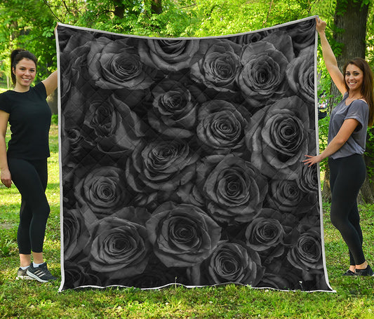 Black Rose Print Quilt