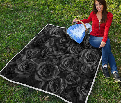 Black Rose Print Quilt