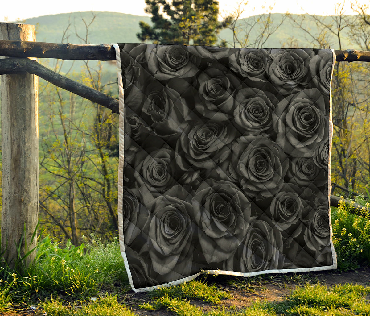 Black Rose Print Quilt