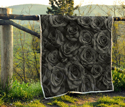 Black Rose Print Quilt