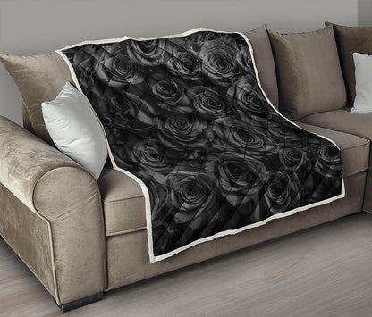 Black Rose Print Quilt