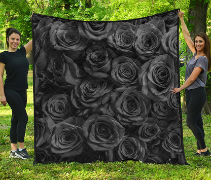 Black Rose Print Quilt