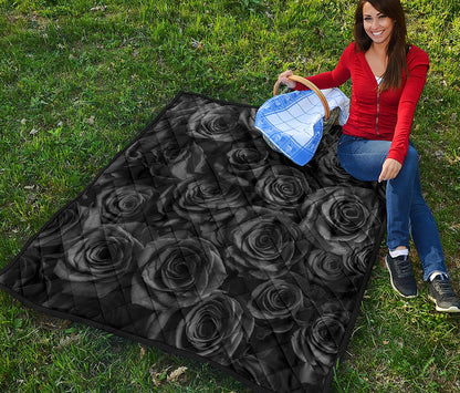 Black Rose Print Quilt