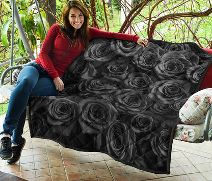 Black Rose Print Quilt