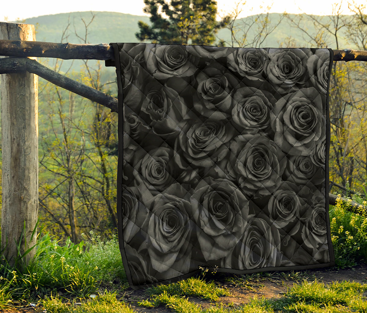 Black Rose Print Quilt