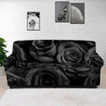 Black Rose Print Sofa Cover