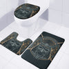 Black Samurai Mask Print 3 Piece Bath Mat Set