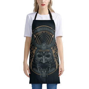 Black Samurai Mask Print Apron