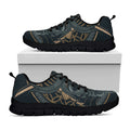 Black Samurai Mask Print Black Running Shoes