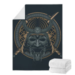 Black Samurai Mask Print Blanket