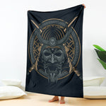 Black Samurai Mask Print Blanket