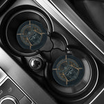 Black Samurai Mask Print Car Coasters