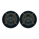 Black Samurai Mask Print Car Coasters