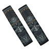 Black Samurai Mask Print Car Seat Belt Covers