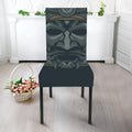 Black Samurai Mask Print Dining Chair Slipcover