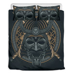 Black Samurai Mask Print Duvet Cover Bedding Set