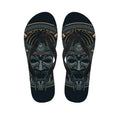 Black Samurai Mask Print Flip Flops