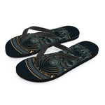 Black Samurai Mask Print Flip Flops