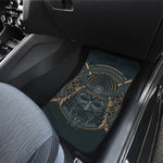 Black Samurai Mask Print Front Car Floor Mats