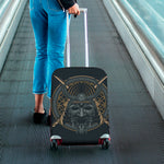 Black Samurai Mask Print Luggage Cover