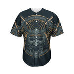 Black Samurai Mask Print Men's Baseball Jersey