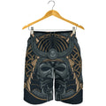 Black Samurai Mask Print Men's Shorts