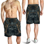 Black Samurai Mask Print Men's Shorts