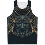 Black Samurai Mask Print Men's Tank Top