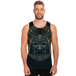Black Samurai Mask Print Men's Tank Top