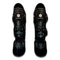 Black Samurai Mask Print Muay Thai Shin Guards