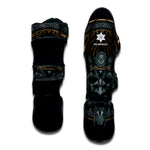 Black Samurai Mask Print Muay Thai Shin Guard