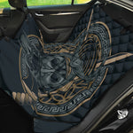 Black Samurai Mask Print Pet Car Back Seat Cover