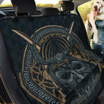 Black Samurai Mask Print Pet Car Back Seat Cover