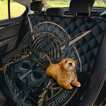Black Samurai Mask Print Pet Car Back Seat Cover
