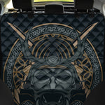 Black Samurai Mask Print Pet Car Back Seat Cover