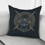 Black Samurai Mask Print Pillow Cover