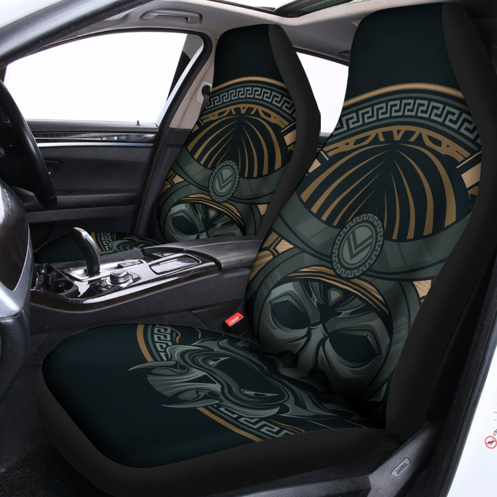 Black Samurai Mask Print Universal Fit Car Seat Covers