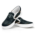 Black Samurai Mask Print White Slip On Sneakers