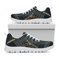 Black Samurai Mask Print White Running Shoes