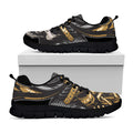 Black Samurai Skull Print Black Running Shoes